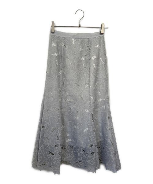 Snidel（スナイデル）Snidel (スナイデル) カットワークセミフレアスカート グレー サイズ:1の古着・服飾アイテム