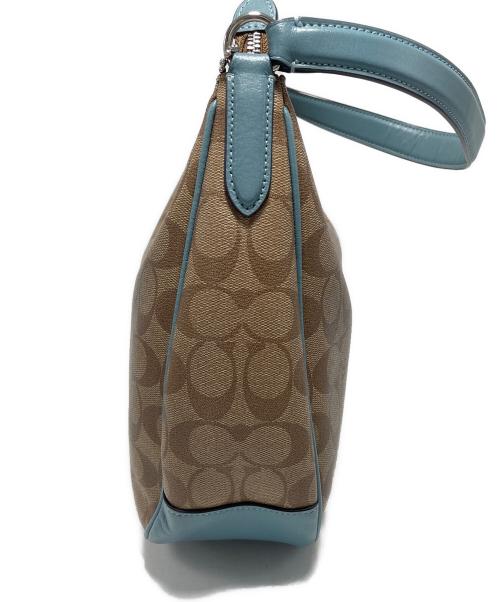 COACH（コーチ）COACH (コーチ) ハンドバッグ ベージュ×ブルーの古着・服飾アイテム
