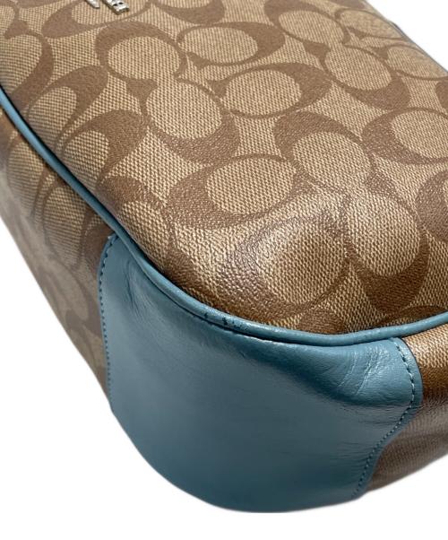 COACH（コーチ）COACH (コーチ) ハンドバッグ ベージュ×ブルーの古着・服飾アイテム