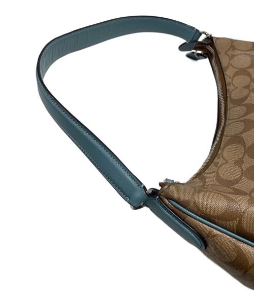 COACH（コーチ）COACH (コーチ) ハンドバッグ ベージュ×ブルーの古着・服飾アイテム