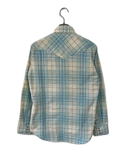 Hysteric Glamour（ヒステリックグラマー）Hysteric Glamour (ヒステリックグラマー) 長袖シャツ ブルー×ベージュ サイズ:M 未使用品の古着・服飾アイテム