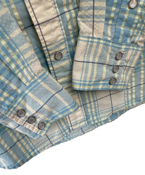 Hysteric Glamour（ヒステリックグラマー）Hysteric Glamour (ヒステリックグラマー) 長袖シャツ ブルー×ベージュ サイズ:M 未使用品の古着・服飾アイテム