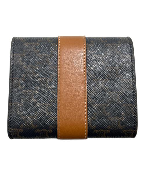 CELINE（セリーヌ）CELINE (セリーヌ) 3つ折り財布 ブラック×ブラウンの古着・服飾アイテム