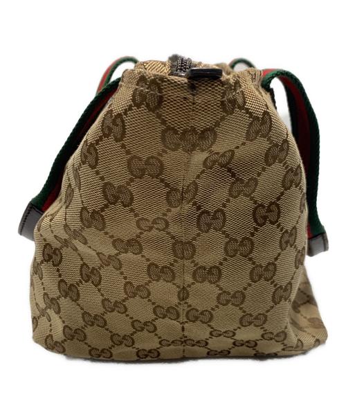 GUCCI（グッチ）GUCCI (グッチ) ハンドバッグ ベージュ×グリーンの古着・服飾アイテム