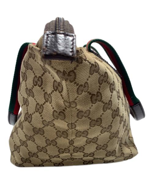 GUCCI（グッチ）GUCCI (グッチ) ハンドバッグ ベージュ×グリーンの古着・服飾アイテム