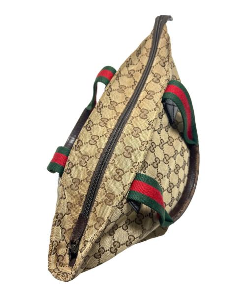 GUCCI（グッチ）GUCCI (グッチ) ハンドバッグ ベージュ×グリーンの古着・服飾アイテム