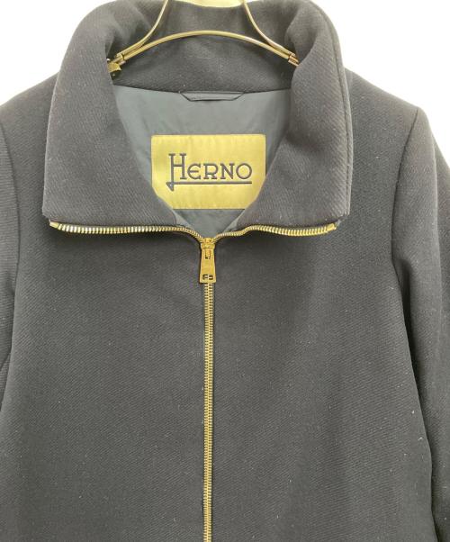 HERNO（ヘルノ）HERNO (ヘルノ) 異素材切替ダウンコート ネイビー サイズ:42の古着・服飾アイテム
