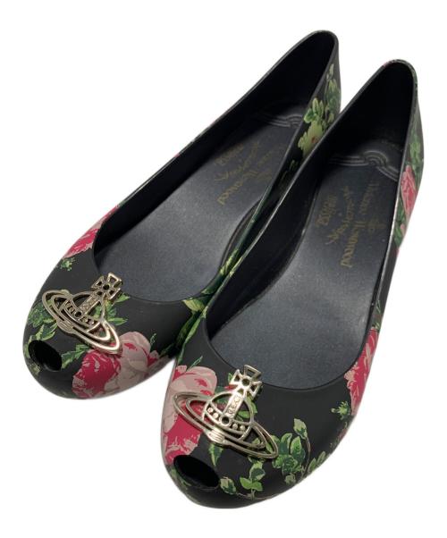 Vivienne Westwood（ヴィヴィアンウエストウッド）Vivienne Westwood (ヴィヴィアンウエストウッド) melissa (メリッサ) ラバーパンプス ブラック×グリーン サイズ:24の古着・服飾アイテム