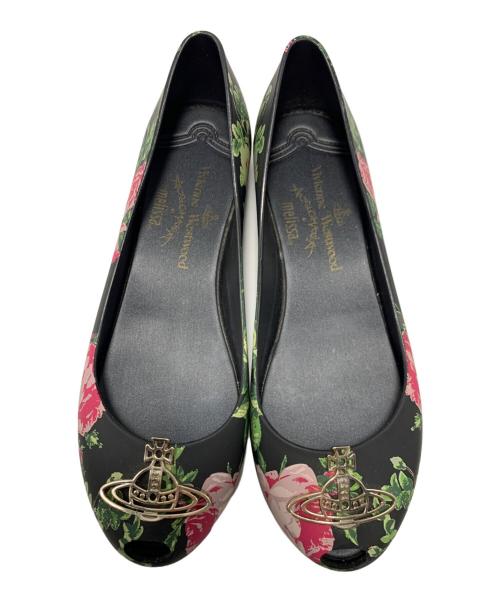 Vivienne Westwood（ヴィヴィアンウエストウッド）Vivienne Westwood (ヴィヴィアンウエストウッド) melissa (メリッサ) ラバーパンプス ブラック×グリーン サイズ:24の古着・服飾アイテム