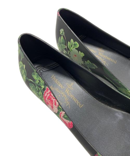 Vivienne Westwood（ヴィヴィアンウエストウッド）Vivienne Westwood (ヴィヴィアンウエストウッド) melissa (メリッサ) ラバーパンプス ブラック×グリーン サイズ:24の古着・服飾アイテム