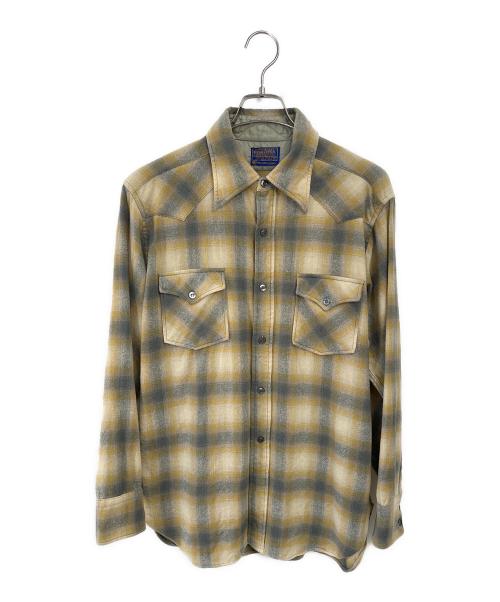 PENDLETON（ペンドルトン）PENDLETON (ペンドルトン) 長袖シャツ イエロー×グレー サイズ:Lの古着・服飾アイテム
