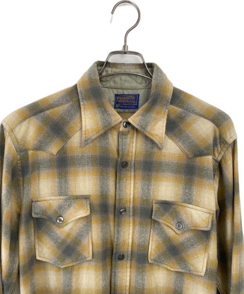 PENDLETON（ペンドルトン）PENDLETON (ペンドルトン) 長袖シャツ イエロー×グレー サイズ:Lの古着・服飾アイテム