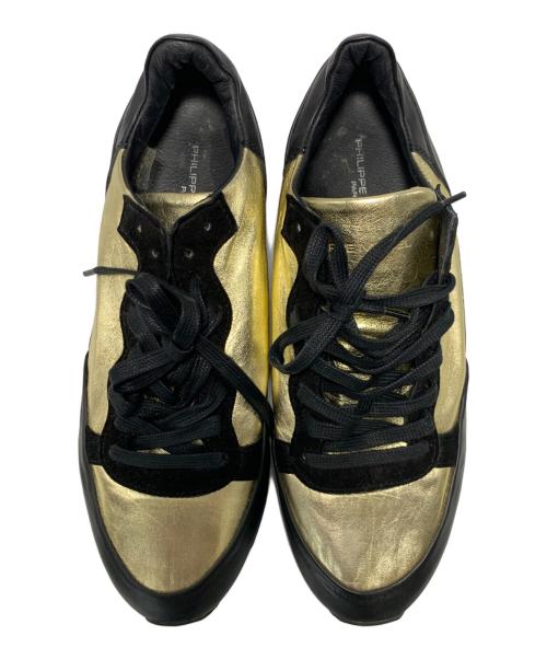 PHILIP MODEL（フィリップモデル）PHILIP MODEL (フィリップモデル) ローカットスニーカー ゴールド サイズ:EU42の古着・服飾アイテム