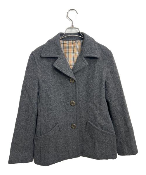 BURBERRY BLUE LABEL（バーバリー ブルー レーベル）BURBERRY BLUE LABEL (バーバリーロンドンブルーレーベル) メルトンショートジャケット グレー サイズ:40の古着・服飾アイテム