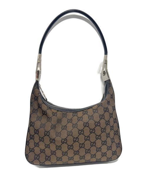 GUCCI（グッチ）GUCCI (グッチ) ワンショルダーバッグ ブラウン×ブラックの古着・服飾アイテム