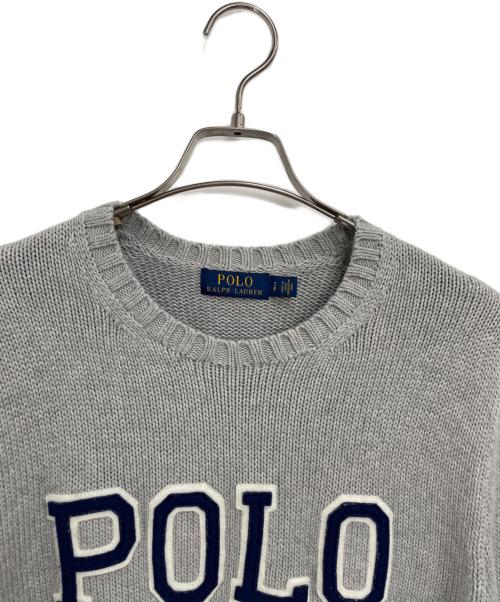 POLO RALPH LAUREN（ポロ・ラルフローレン）POLO RALPH LAUREN (ポロ・ラルフローレン) 厚手ニット グレー×ブルー サイズ:SPの古着・服飾アイテム