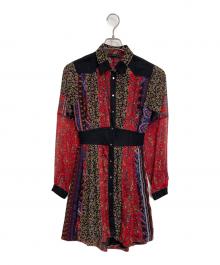 DIESEL（ディーゼル）の古着「長袖ワンピース」｜ブラック×レッド