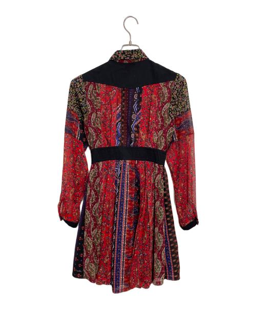 DIESEL（ディーゼル）DIESEL (ディーゼル) 長袖ワンピース ブラック×レッド サイズ:XSの古着・服飾アイテム