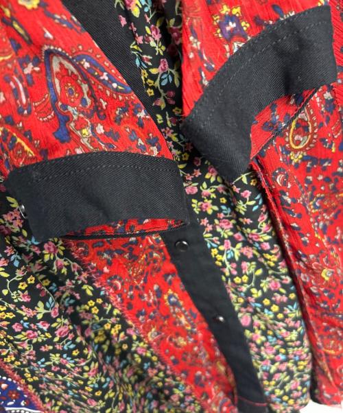 DIESEL（ディーゼル）DIESEL (ディーゼル) 長袖ワンピース ブラック×レッド サイズ:XSの古着・服飾アイテム