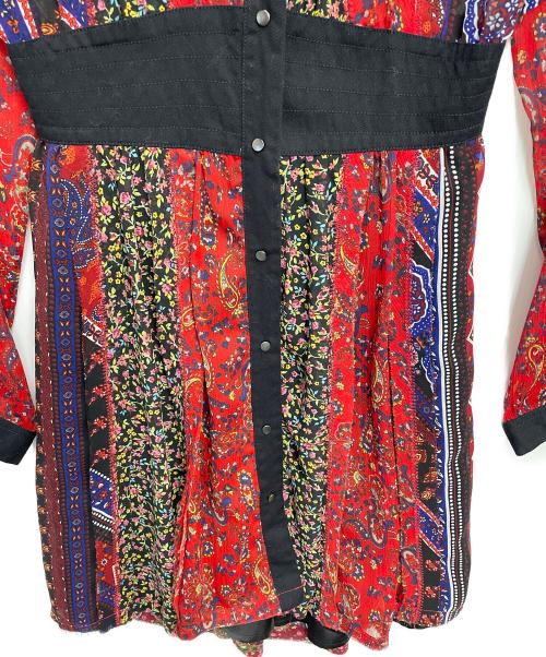 DIESEL（ディーゼル）DIESEL (ディーゼル) 長袖ワンピース ブラック×レッド サイズ:XSの古着・服飾アイテム