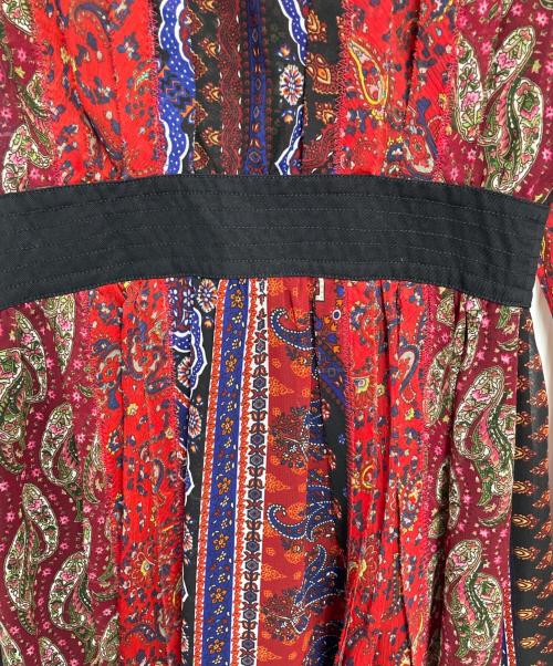 DIESEL（ディーゼル）DIESEL (ディーゼル) 長袖ワンピース ブラック×レッド サイズ:XSの古着・服飾アイテム