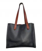 COACHコーチ）の古着「レザートートバッグ」｜ブラック×ブラウン