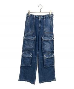 DIESEL ブラック カーゴパンツ デニム　W28 BTS S着用 中古・古着通販】DIESEL (ディーゼル) デニムカーゴパンツ ブラック