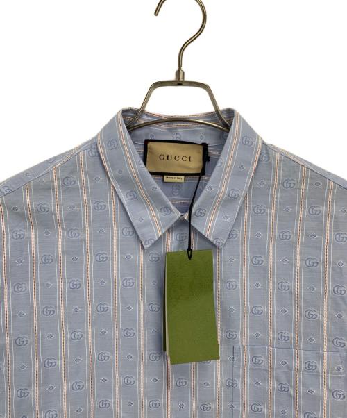 GUCCI（グッチ）GUCCI (グッチ) 長袖シャツ ブルー サイズ:48 未使用品の古着・服飾アイテム