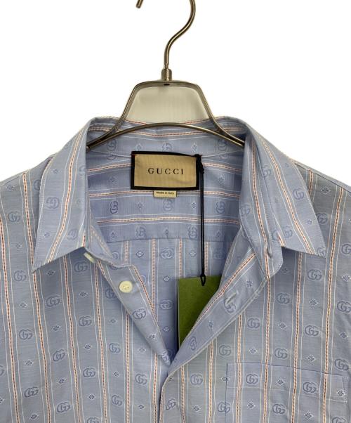 GUCCI（グッチ）GUCCI (グッチ) 長袖シャツ ブルー サイズ:48 未使用品の古着・服飾アイテム