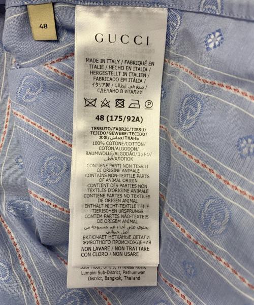 GUCCI（グッチ）GUCCI (グッチ) 長袖シャツ ブルー サイズ:48 未使用品の古着・服飾アイテム