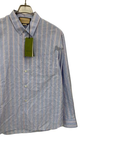 GUCCI（グッチ）GUCCI (グッチ) 長袖シャツ ブルー サイズ:48 未使用品の古着・服飾アイテム
