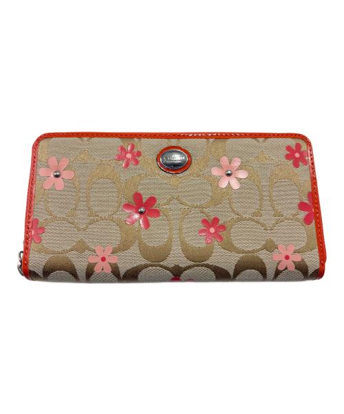 COACH（コーチ）COACH (コーチ) ラウンドファスナー財布 ベージュの古着・服飾アイテム