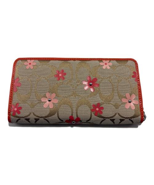 COACH（コーチ）COACH (コーチ) ラウンドファスナー財布 ベージュの古着・服飾アイテム