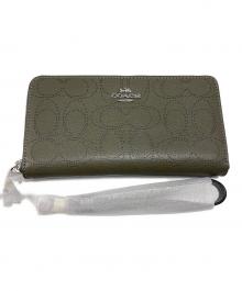 COACH（コーチ）の古着「ラウンドファスナー財布」｜カーキ