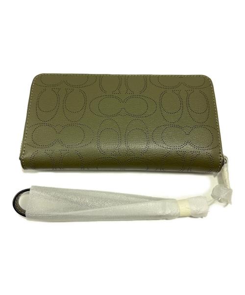 COACH（コーチ）COACH (コーチ) ラウンドファスナー財布 カーキ 未使用品の古着・服飾アイテム