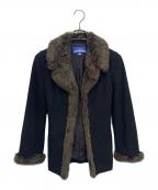 BURBERRY BLUE LABELバーバリーロンドンブルーレーベル）の古着「フェイクファーウールコート」｜ブラック