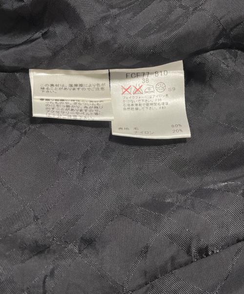 BURBERRY BLUE LABEL（バーバリーロンドンブルーレーベル）BURBERRY BLUE LABEL (バーバリーロンドンブルーレーベル) フェイクファーウールコート ブラック サイズ:38の古着・服飾アイテム