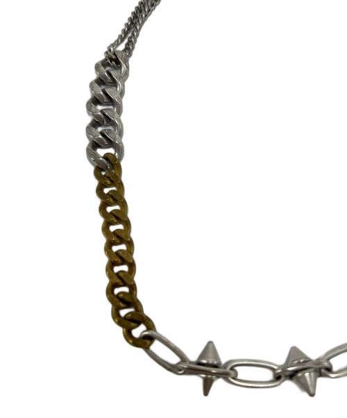 YOHJI YAMAMOTO（ヨウジヤマモト）YOHJI YAMAMOTO (ヨウジヤマモト) マルチチェーンネックレス シルバー×ゴールドの古着・服飾アイテム