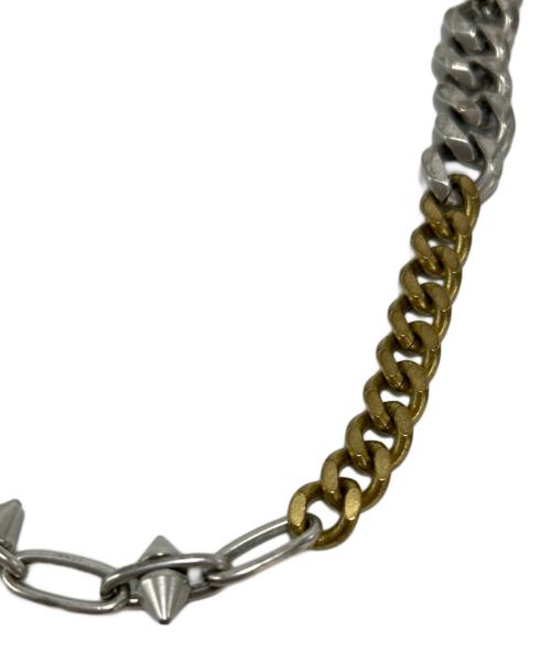 YOHJI YAMAMOTO（ヨウジヤマモト）YOHJI YAMAMOTO (ヨウジヤマモト) マルチチェーンネックレス シルバー×ゴールドの古着・服飾アイテム