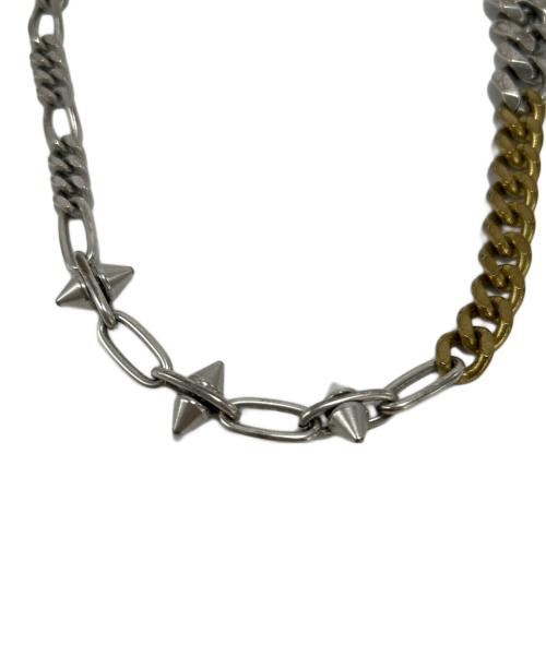 YOHJI YAMAMOTO（ヨウジヤマモト）YOHJI YAMAMOTO (ヨウジヤマモト) マルチチェーンネックレス シルバー×ゴールドの古着・服飾アイテム