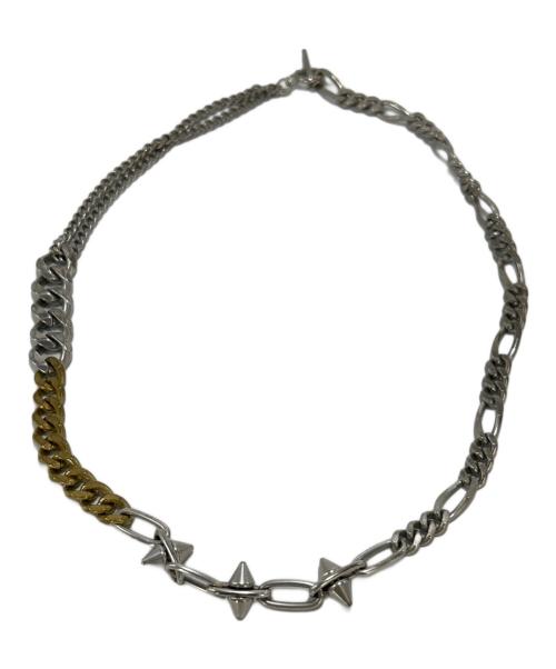 YOHJI YAMAMOTO（ヨウジヤマモト）YOHJI YAMAMOTO (ヨウジヤマモト) マルチチェーンネックレス シルバー×ゴールドの古着・服飾アイテム