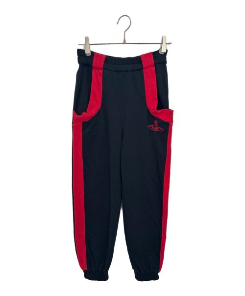 Vivienne Westwood（ヴィヴィアンウエストウッド）Vivienne Westwood (ヴィヴィアンウエストウッド) スウェットパンツ ブラック×レッド サイズ:00の古着・服飾アイテム