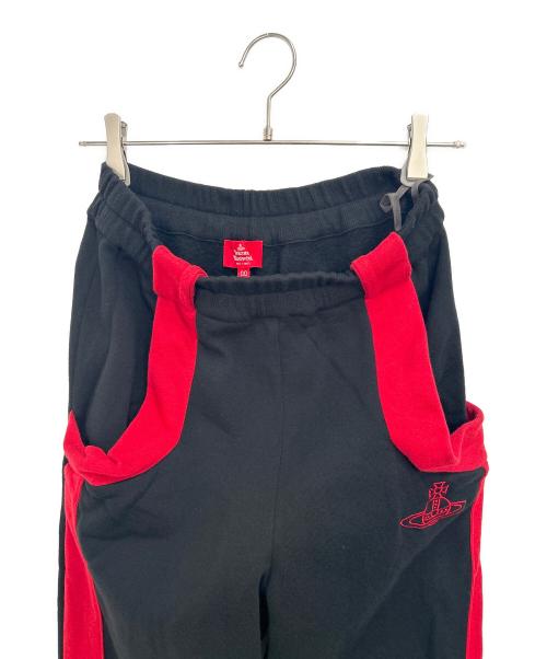 Vivienne Westwood（ヴィヴィアンウエストウッド）Vivienne Westwood (ヴィヴィアンウエストウッド) スウェットパンツ ブラック×レッド サイズ:00の古着・服飾アイテム