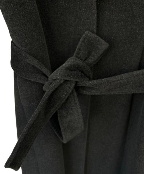 ANNE KLEIN（アンクライン）ANNE KLEIN (アンクライン) ミンクファー衿付きロングコート ブラック サイズ:Mの古着・服飾アイテム