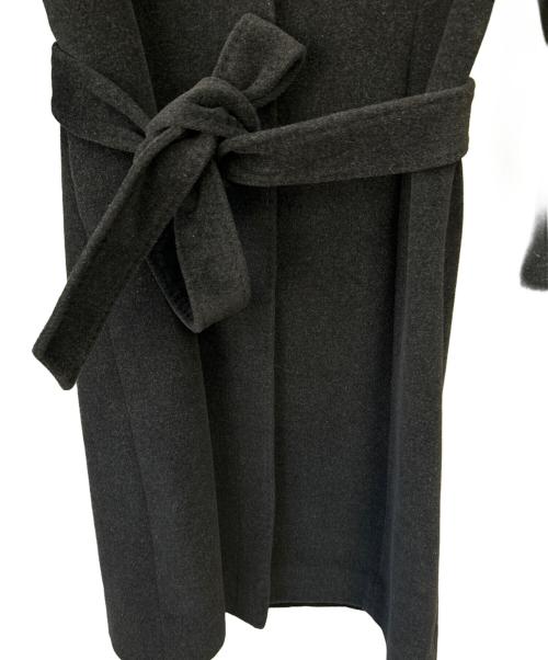 ANNE KLEIN（アンクライン）ANNE KLEIN (アンクライン) ミンクファー衿付きロングコート ブラック サイズ:Mの古着・服飾アイテム