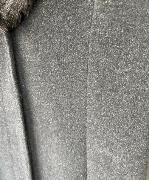 ANNE KLEIN（アンクライン）ANNE KLEIN (アンクライン) ミンクファー衿付きロングコート ブラック サイズ:Mの古着・服飾アイテム