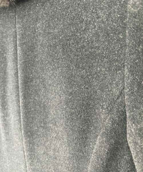 ANNE KLEIN（アンクライン）ANNE KLEIN (アンクライン) ミンクファー衿付きロングコート ブラック サイズ:Mの古着・服飾アイテム