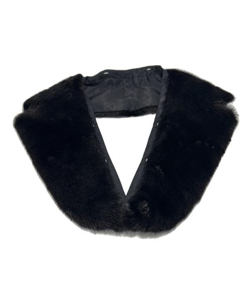 ANNE KLEIN（アンクライン）ANNE KLEIN (アンクライン) ミンクファー衿付きロングコート ブラック サイズ:Mの古着・服飾アイテム