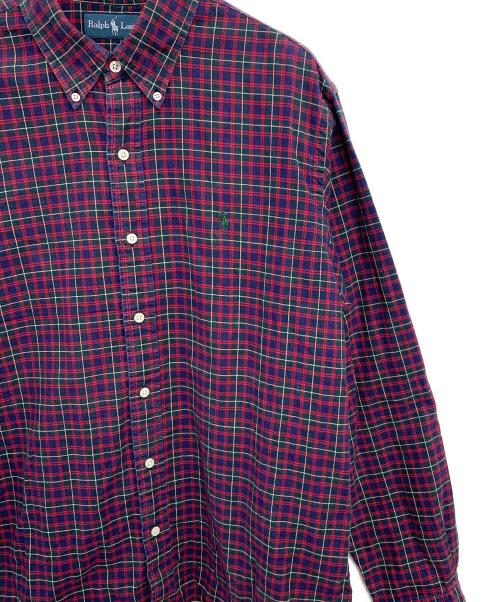POLO RALPH LAUREN（ポロ・ラルフローレン）POLO RALPH LAUREN (ポロ・ラルフローレン) 長袖シャツ レッド×ネイビー サイズ:SIZE Lの古着・服飾アイテム