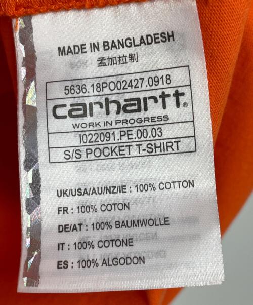 CarHartt（カーハート）CarHartt (カーハート) 半袖カットソー オレンジ サイズ:Lの古着・服飾アイテム